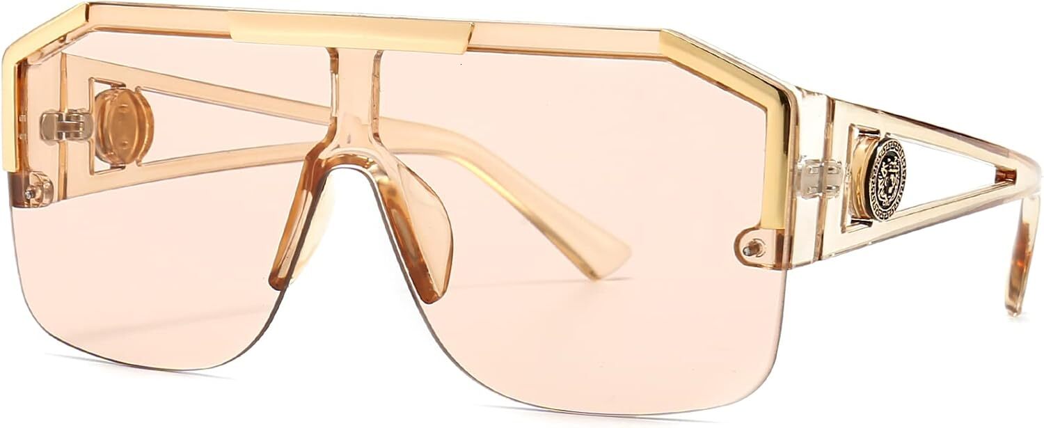 Designer sunglasses Square Oversized Sunglasses Flat Top Shield Sun Glasses for Men Women One Lens Square Shades