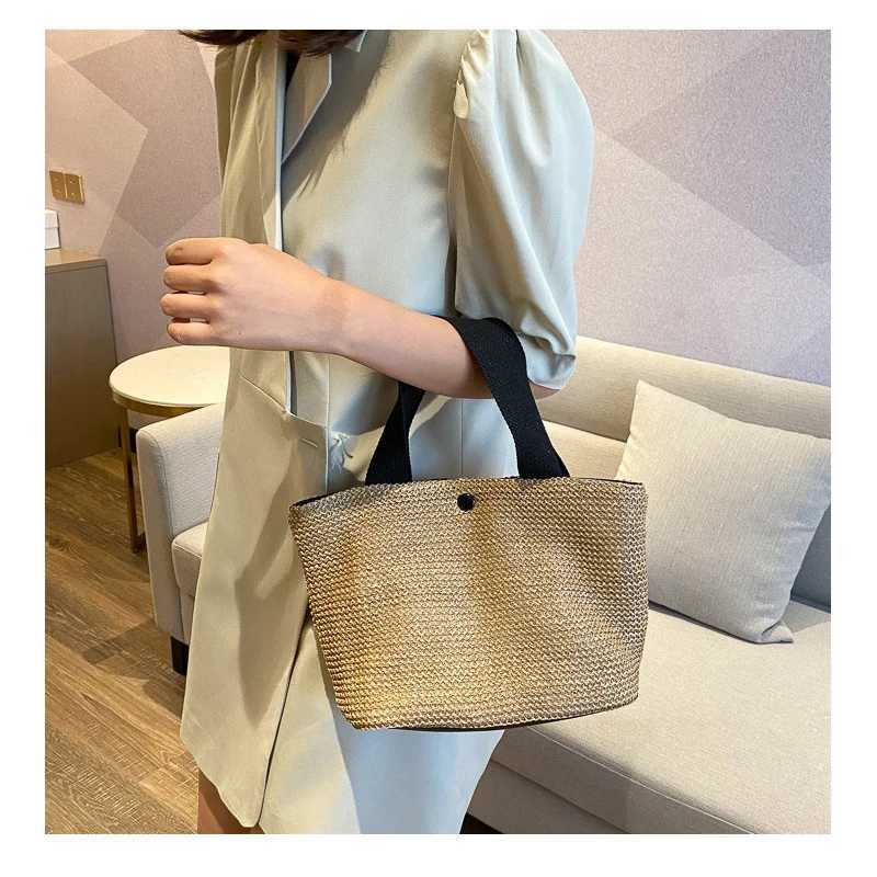 New Trendy Summer Beach Vacation Bags By The Seaside Retro Handbags Straw Woven Bags for Women XJ250620