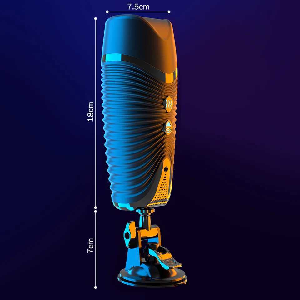 Automatic Pocket Pussy Male Masturbator Simulated Labia Vagina Intelligent Voice Penis Trainer Bracket Adult Sex Toy For Men W250621