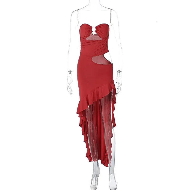 Womens Irregular Dresses Sexy Spice s Womens Sleeveless Hollow Out Unruly Dresses Party Streetwear Nightclub Dresses 250617