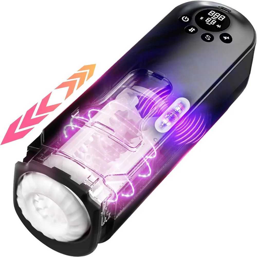 LCD Display Holder Automatic Male Masturbator With Vibration Thrusting Rotating Penis Pump Male Adult Toy Vibrator for Men W250621