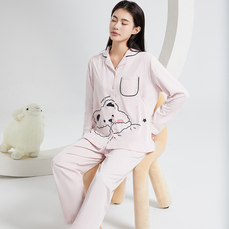 X189-Summer cotton pajamas pure cotton A-type clothing home clothes confinement clothing suit