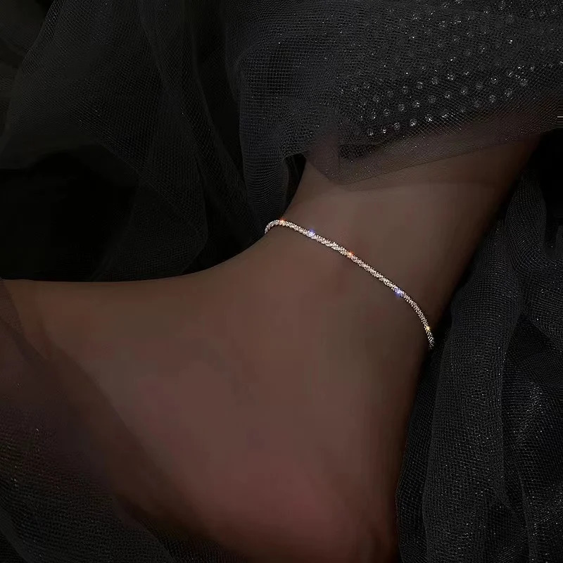 925 Sterling Silver Anklet Fashion Simple Temperament Anklet Birthday Gift For Women Senior Jewelry Accessories 250617