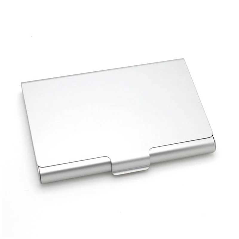 Wholesale Fashion Business Card Holder Aluminum Alloy Box Card Organizer Women Men Metal s Case Thin Purse Wallet Z250621