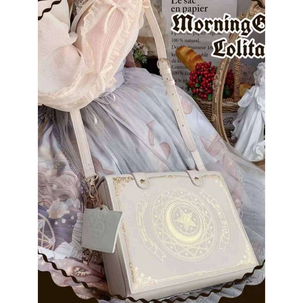 Designer bag 2025 JIAERDI Haruku Lolita Bag Women New Preppy Style Jk Moon Magic Book Shoulder Bags Ladies Elegant Sweet Cute Handbag Y2k Luxury Bag