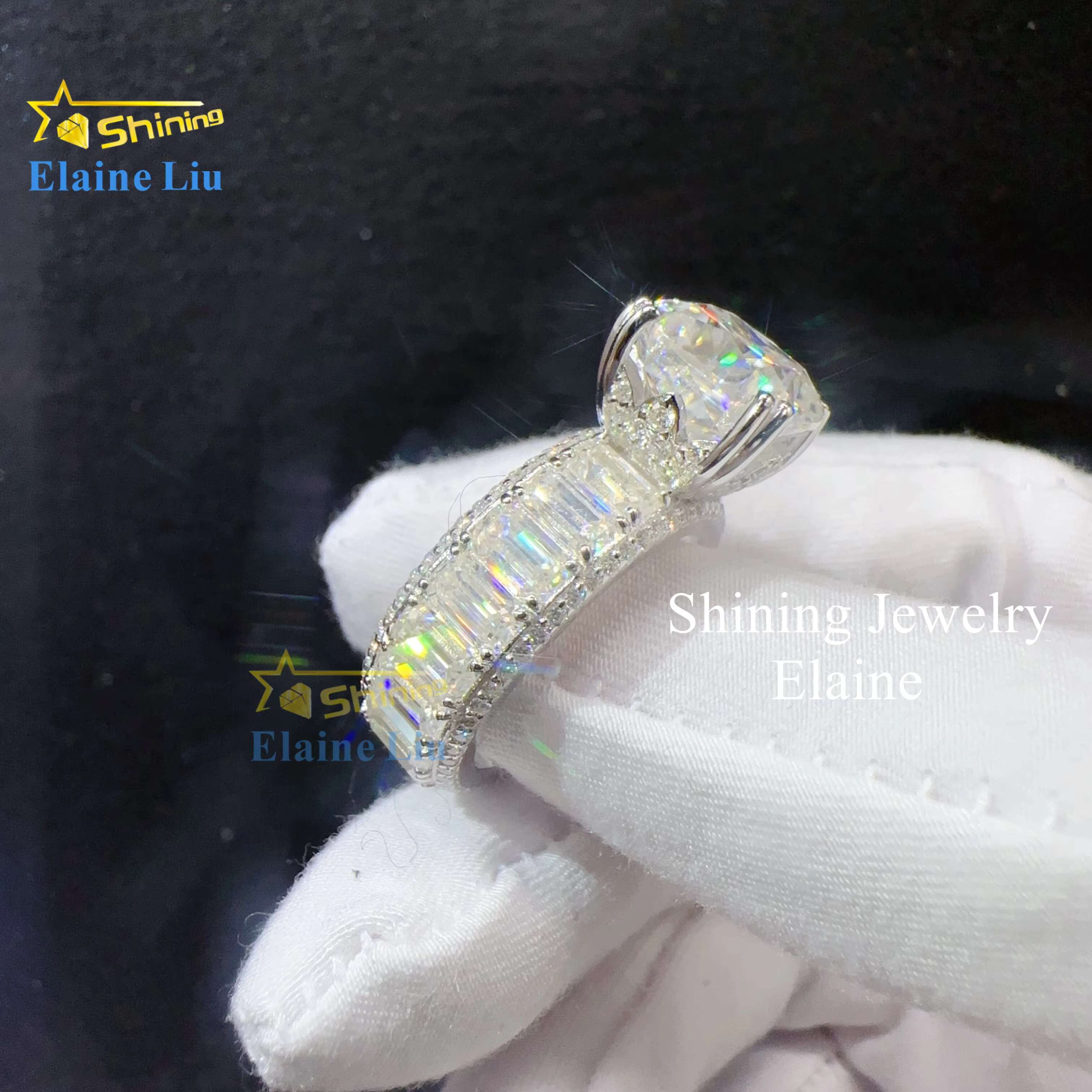 Gra Certificate Rings Jewelry Women Diamond Vvs Moissanite Sterling Silver Ring