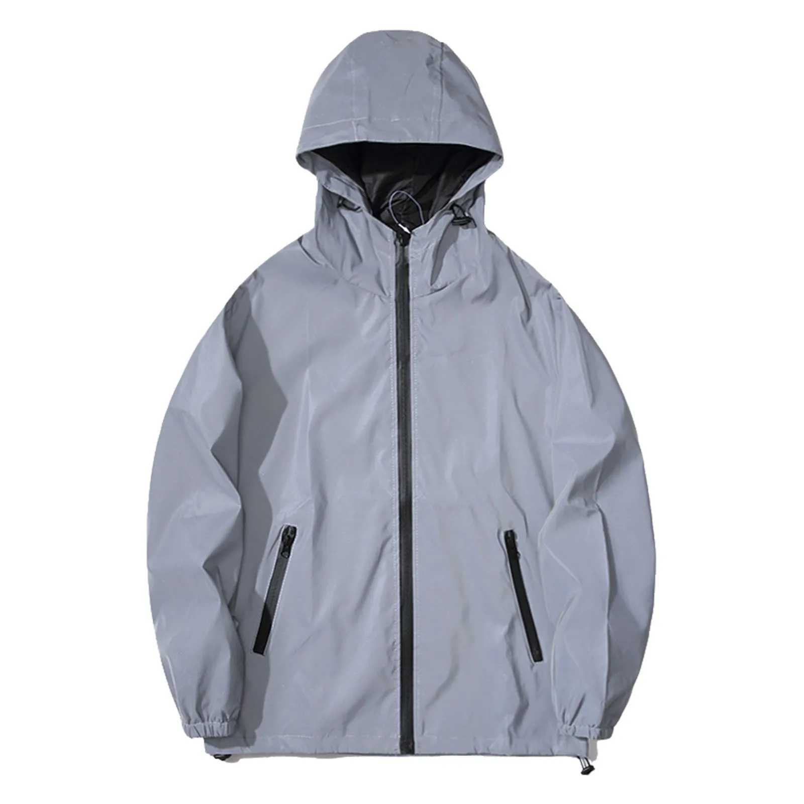 Jackets For Men Trendy Mens Glow In The Dark Jacket Windbreaker Reflective Jacket Top fashion loose Jacket Baseball Uniforms XJ250621