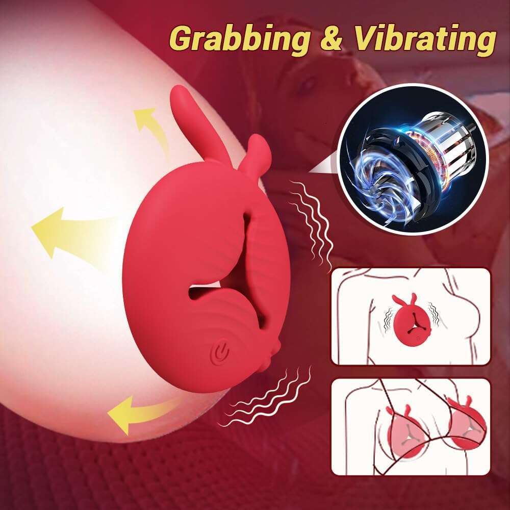 Sex Toys, 4 in APP Remote Control Adult BDSM Toys 1 Pair Vibrator Dildos with 10 Tongue Licking Vibrating Nipple Clamps Stimulator Sexual Pleasure Too