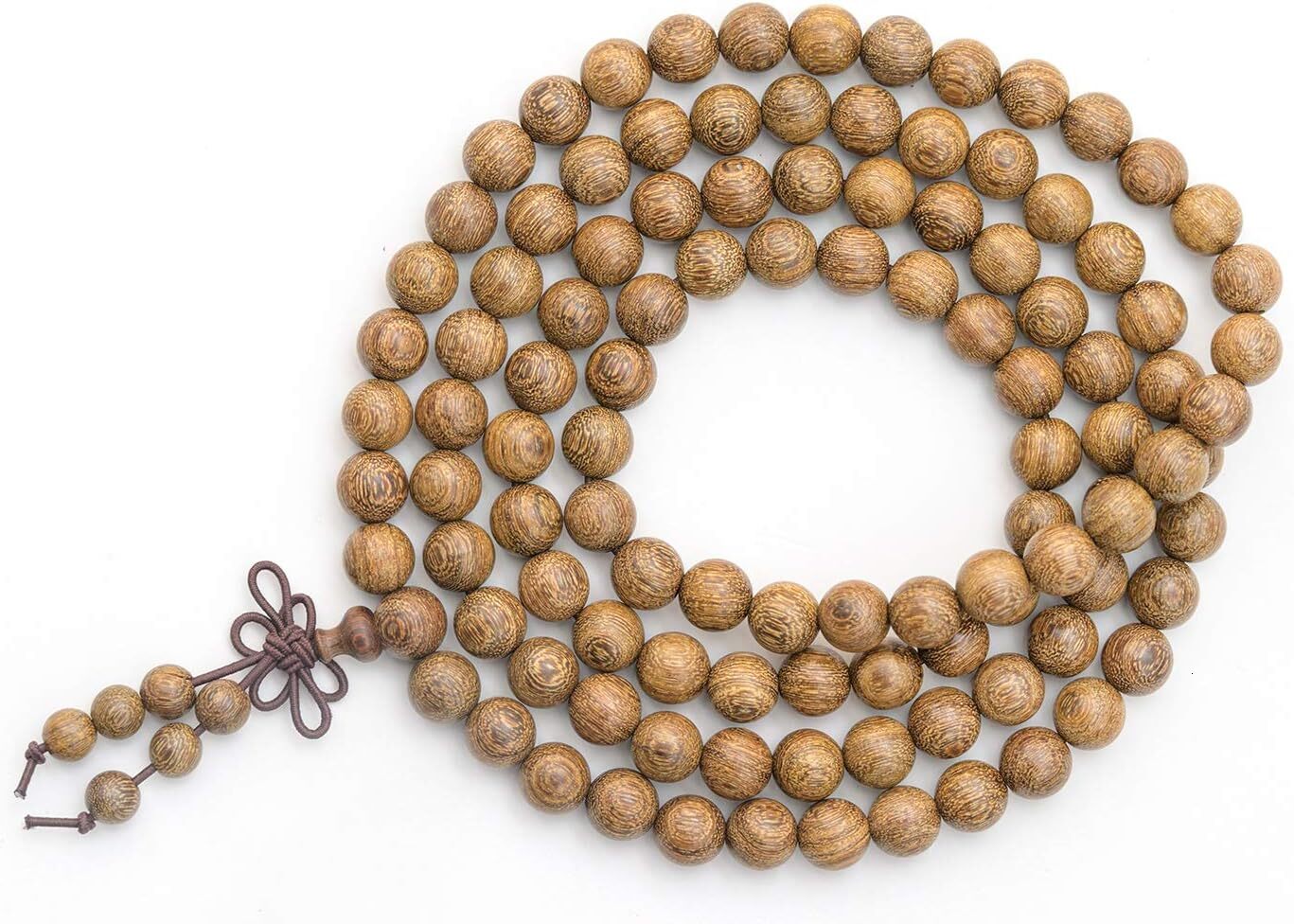 Buddhist Consecration Beads Bracelet Attract Prosperity Ward Off Evil 108 8mm Prayer Meditation Sandalwood Elastic