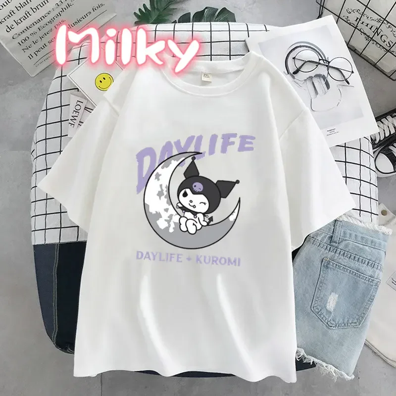 Punk Gothic Print Short Sleeve Melody T-shirt Women Tops Summer Streetwear O-neck Harajuku Cartoon Tshirt Girls Crush Tee