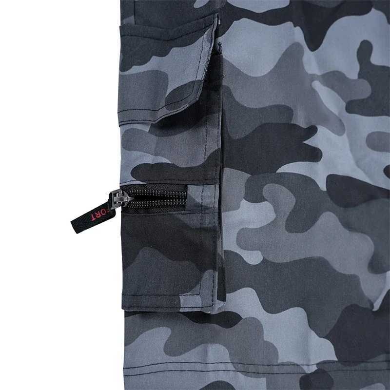 Men Streetwear Cargo Shorts Camo Print Multi Pocket Summer Outdoor Casual Utility Style Fabric Short Pants Fashion Look Hot W250621