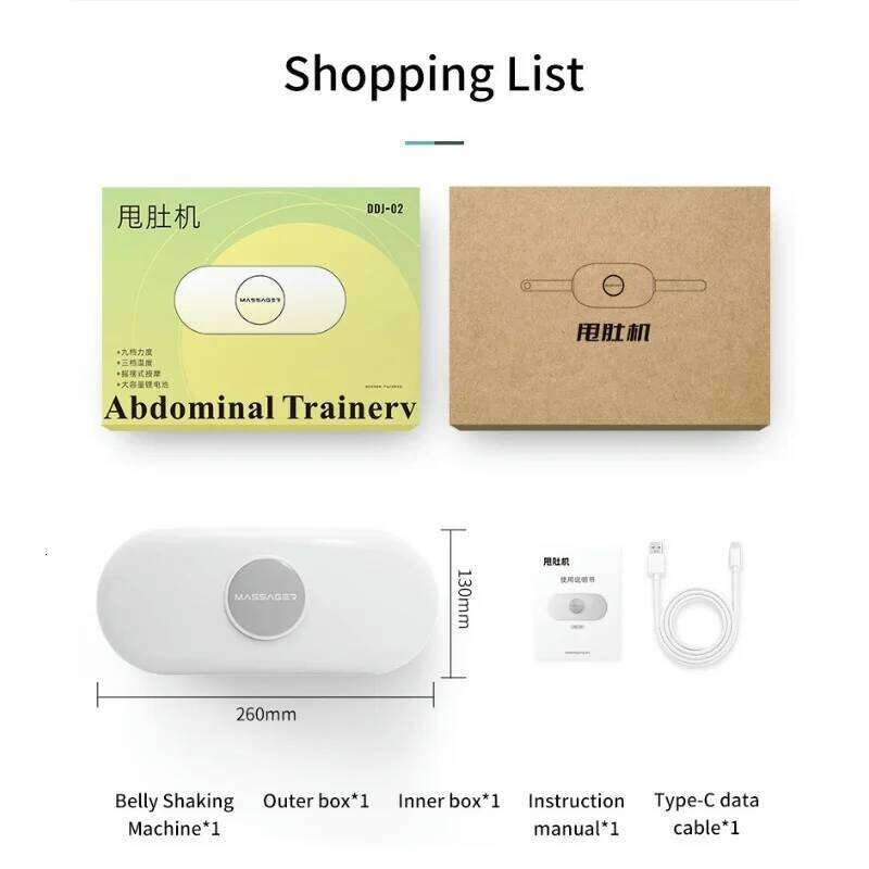 Electric Belly Shaking Massager Portable Wireless Abdominal Massage Belt Hine With Vibration Multi Modes Heating Fat Burner