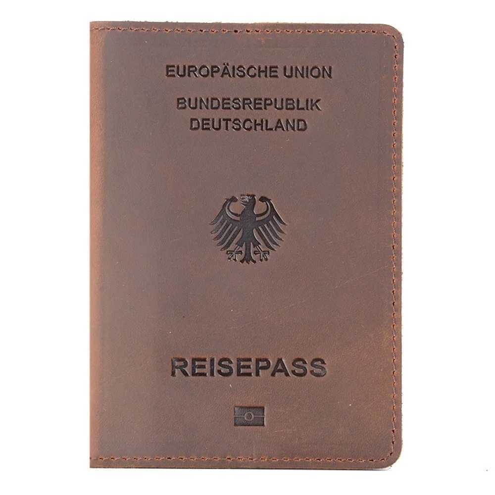 Cowhide Card Bag for Germany Handmade Passport Cover Designed For German Card Holder Business Passport Case Bag Z250621