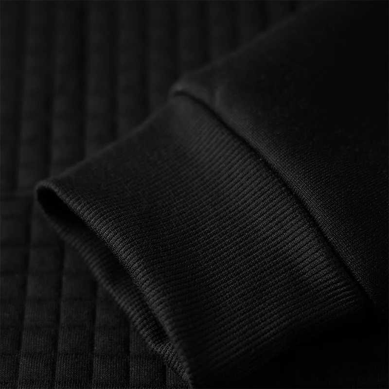 Men Solid Color Hoodie Waffle Kangaroo Pocket Long Sleeve Drop Shoulder Casual Sweatshirt XJ250621