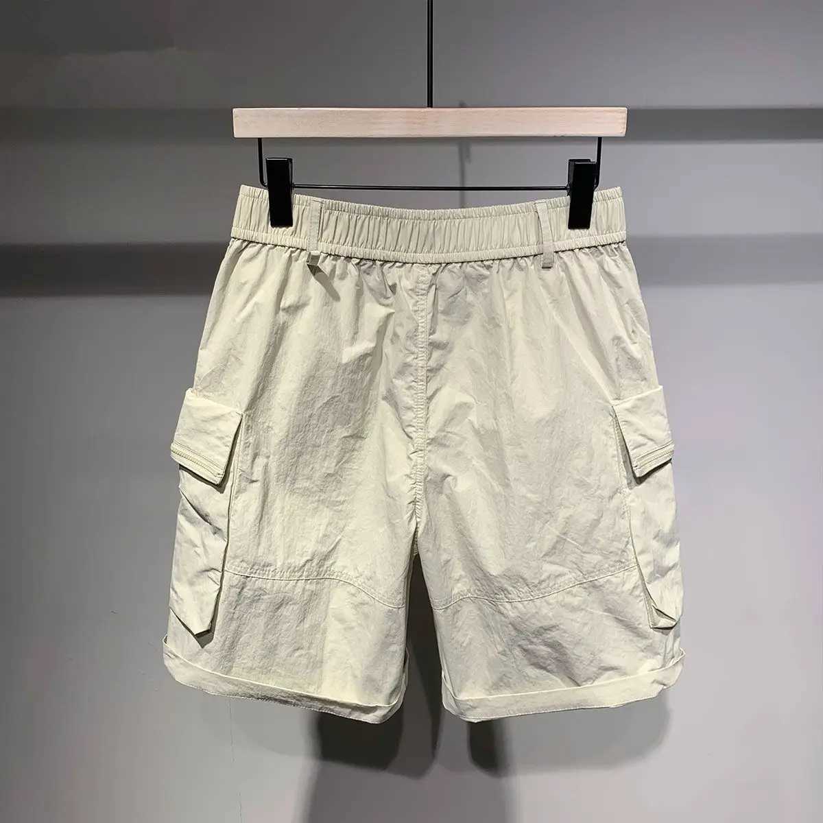 Male Short Pants Hip Hop With Zipper Blue Mens Cargo Shorts Printed Streetwear Clothing Vintage Large And Tall New In Nylon W250705