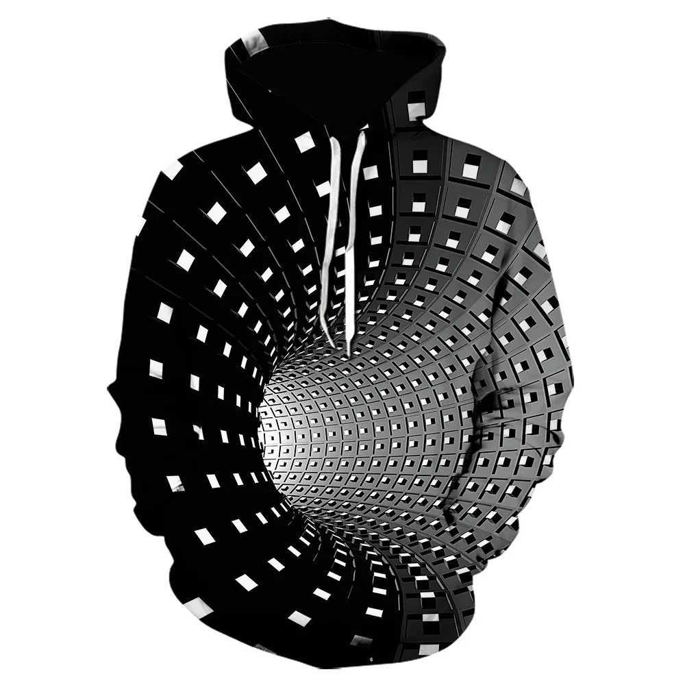 Fashionable New Mens Hoodie Harajuku Style Colorful Square 3D Printed Personalized Hoodie Sweatshirt Top S-6XL XJ250621