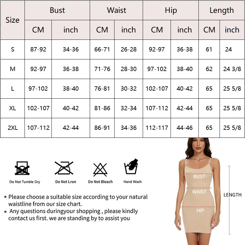 Women Shapewear Full Slip Tummy Control Crew Neck Cami Mini Under Dress Smooth Body Shaper Spaghetti Straps Lingerie 250617