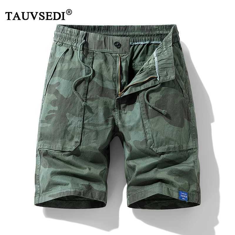 Summer Men Cotton Camouflage Cargo Shorts Mens Beach Jogger Casual Shorts Men Bermuda Outdoor Streetwear Work Short Pants Trousers W250621