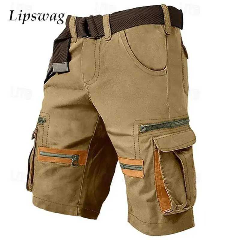 Outdoor Leisure Breathable Loose Cargo Shorts Men Summer New Fashion Multi Pockets Patchwork Shorts For Mens Vintage Short Pants W250621