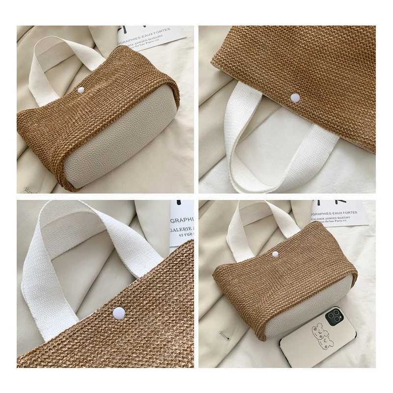 New Trendy Summer Beach Vacation Bags By The Seaside Retro Handbags Straw Woven Bags for Women XJ250620