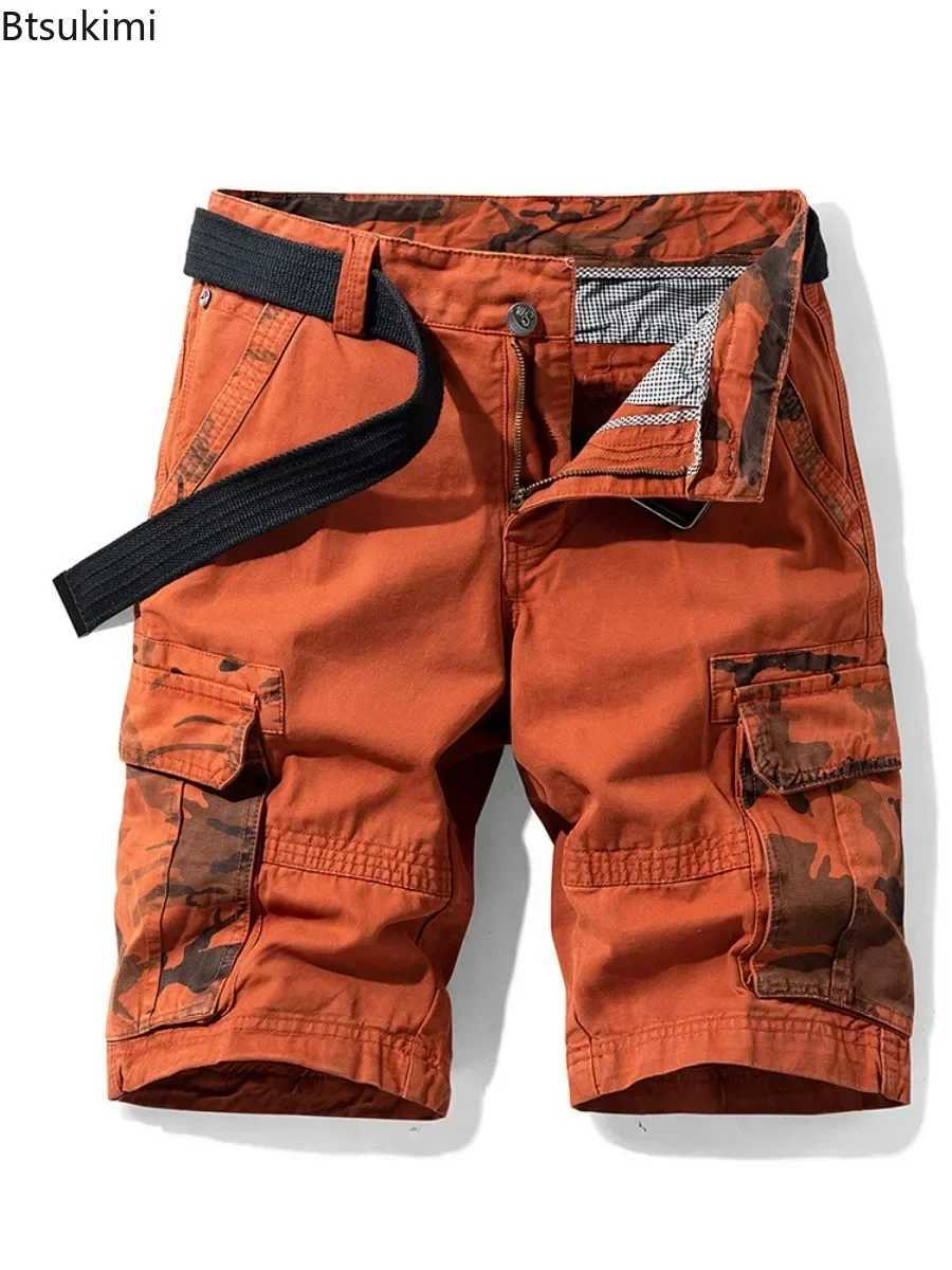 Summer Fashion Tooling Shorts for Men Casual Loose Cargo Shorts Outdoor Sport Pants Men Versatile Straight Cotton Short Trousers W250621