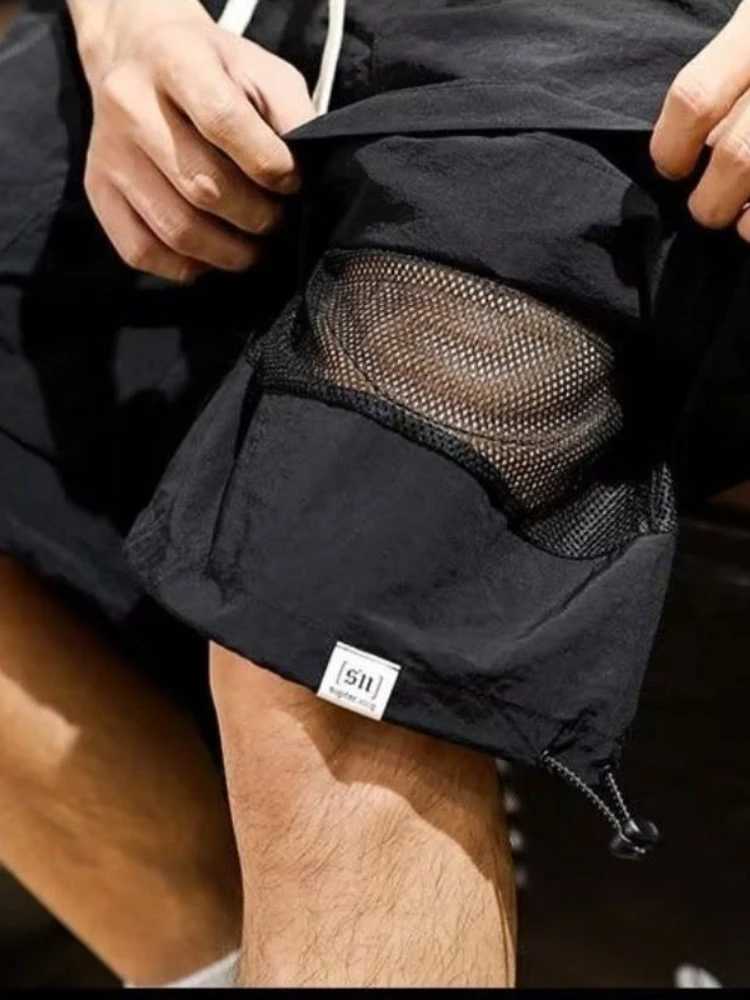 Short Pants for Men Multi Pocket Quickly Do Elastic Waist Solid Mens Cargo Shorts Comfortable Summer Heavy Luxury Casual W250621