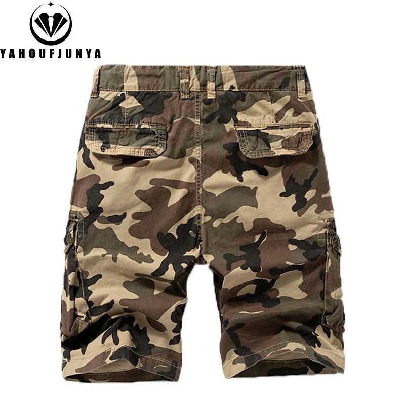 New Men Summer Outdoor Camouflage Cargo Straight Shorts Men Loose Casual Fashion Joggers Cotton High-Quality Design Short Male W250621