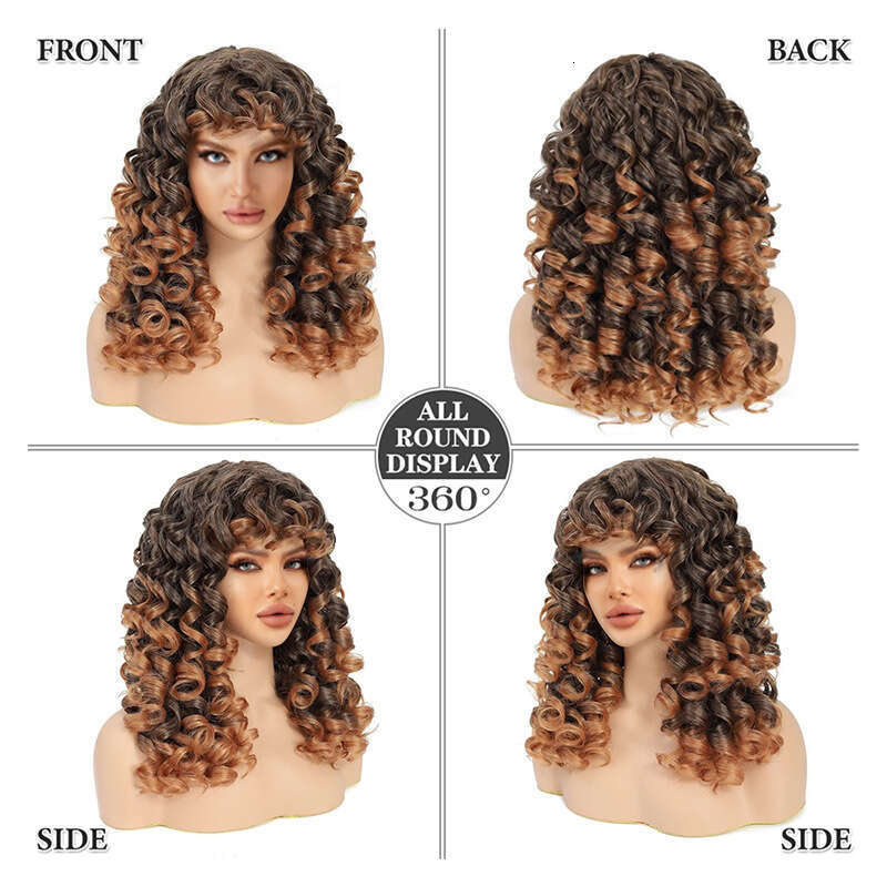 New Women's Wig Synthetic Fiber High Temperature Silk Rose Net Small Curly Hair Cap