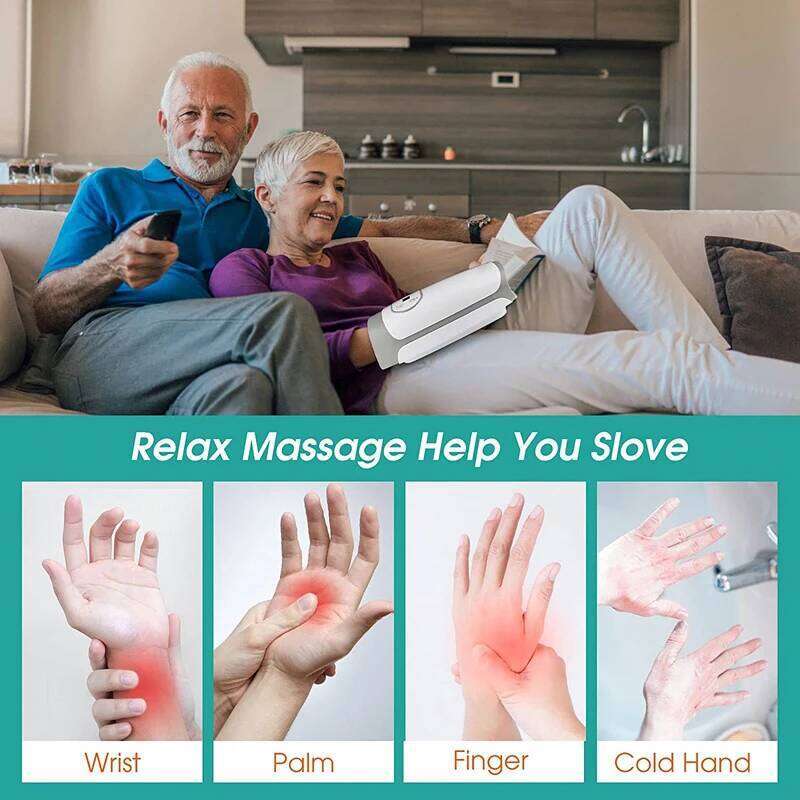 Smart Air Compression Palm Massager Heated Physiotherapy Acupoint Finger Wrist Hand Spa Massage Relax Pain Relief