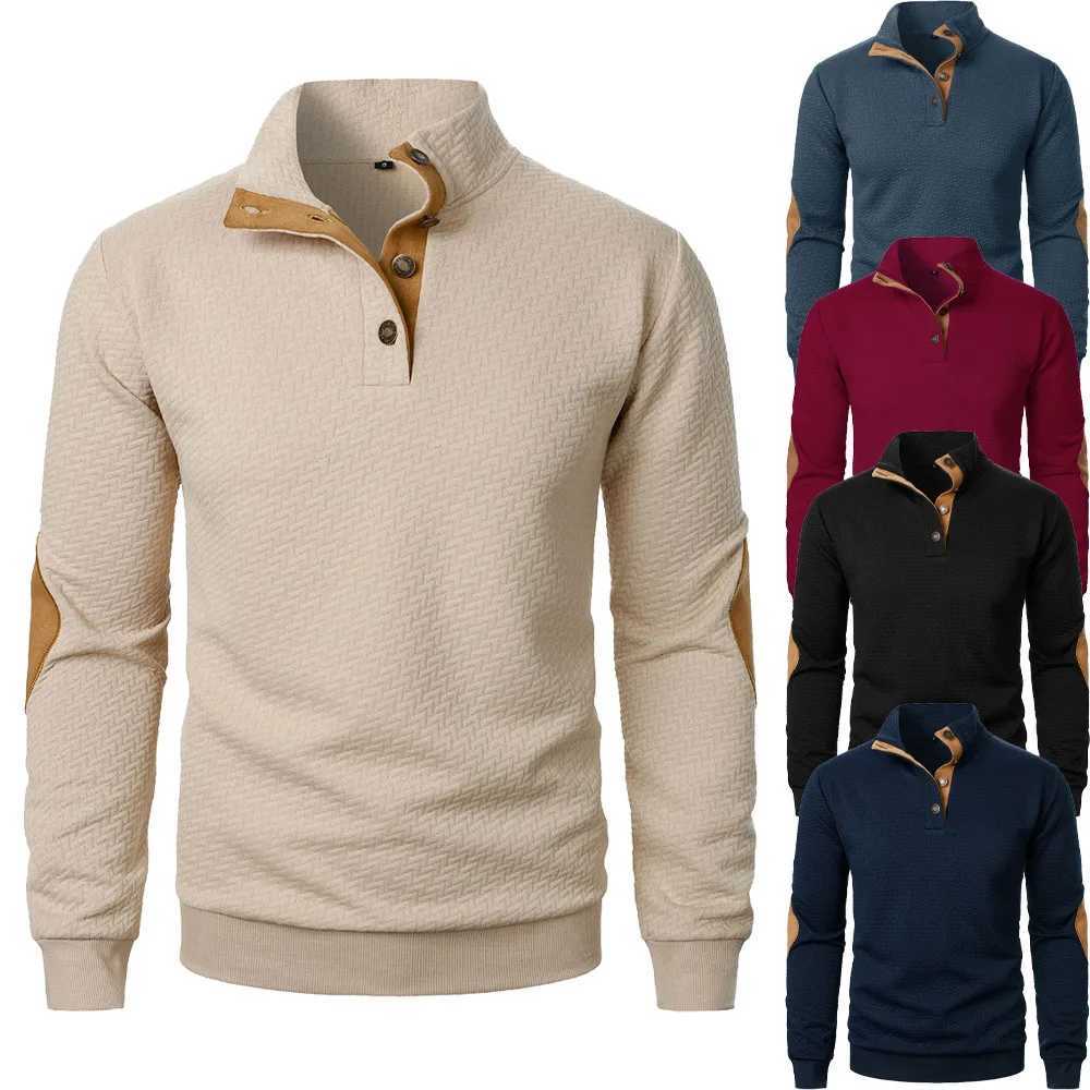 Autumn Winter Mens Jacquard Sweatshirts Long Sleeve Hoodie Casual Pullovers Color Blocking Sweatshirt Coat Streetwear Z250621
