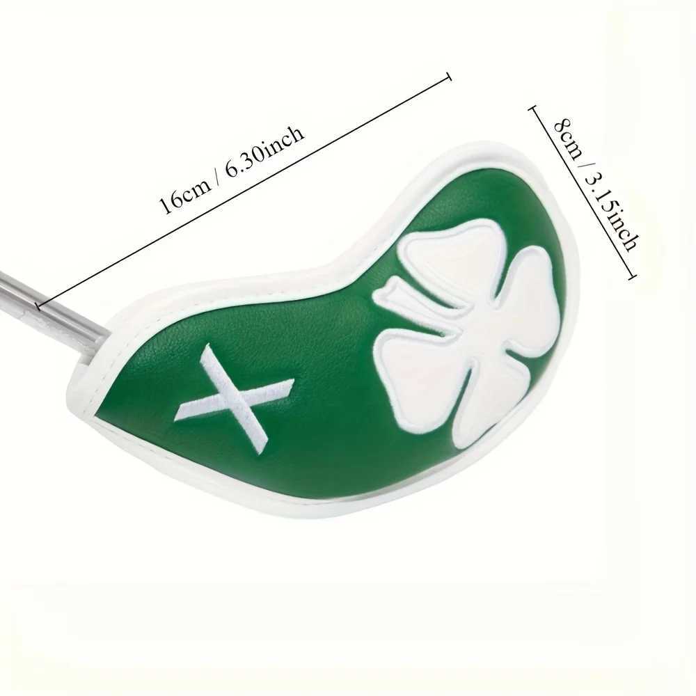 10pc Lucky Clover Golf Iron Head Covers Golf Club Protective Covers PU Leather Waterproof Golf Accessories Y250620