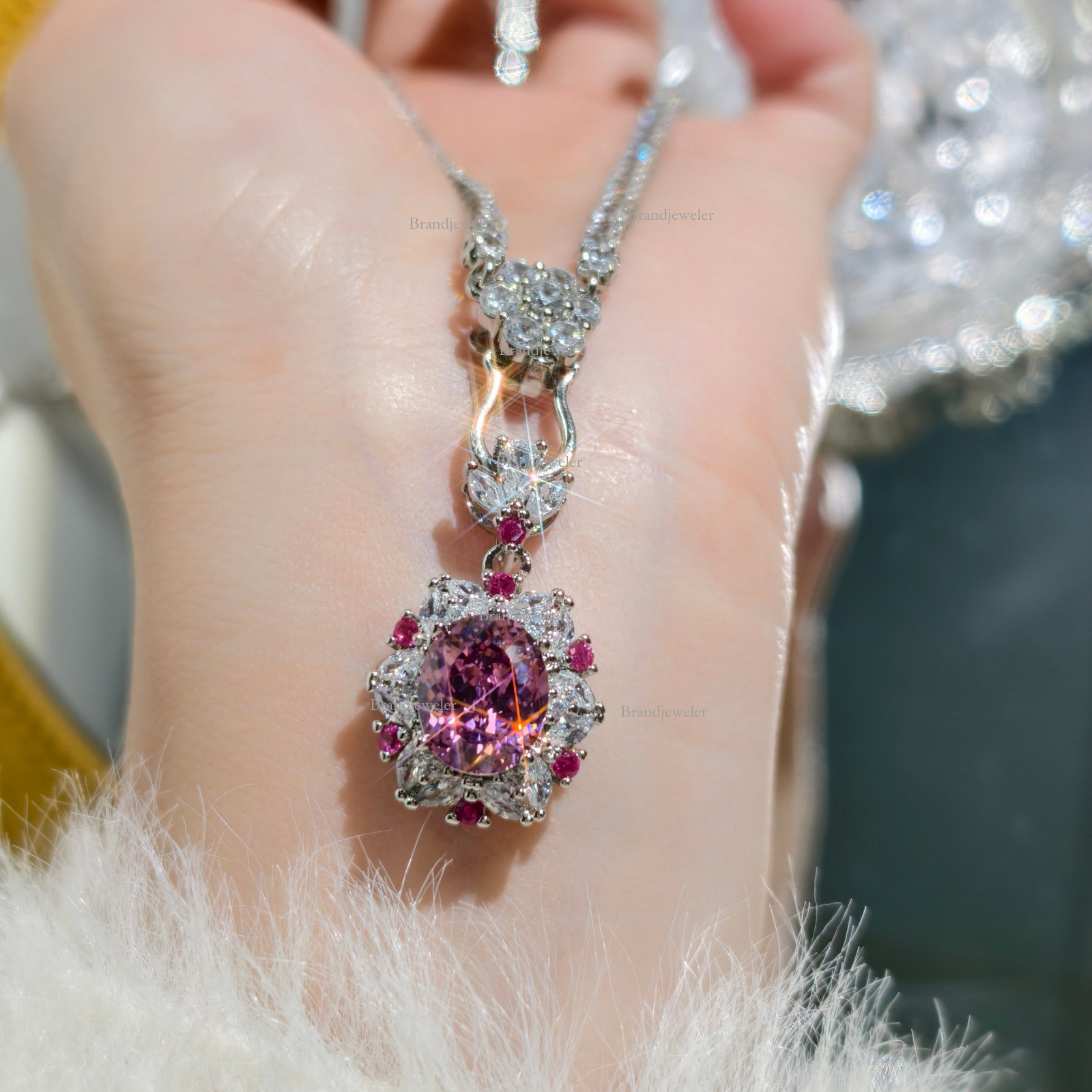 Back Cover Starry Free Delivery Model Sky Designer Necklace Cut Dried Rose Three-piece Full Diamond Open Ring For Women Elegant Luxurious Pendant Earr