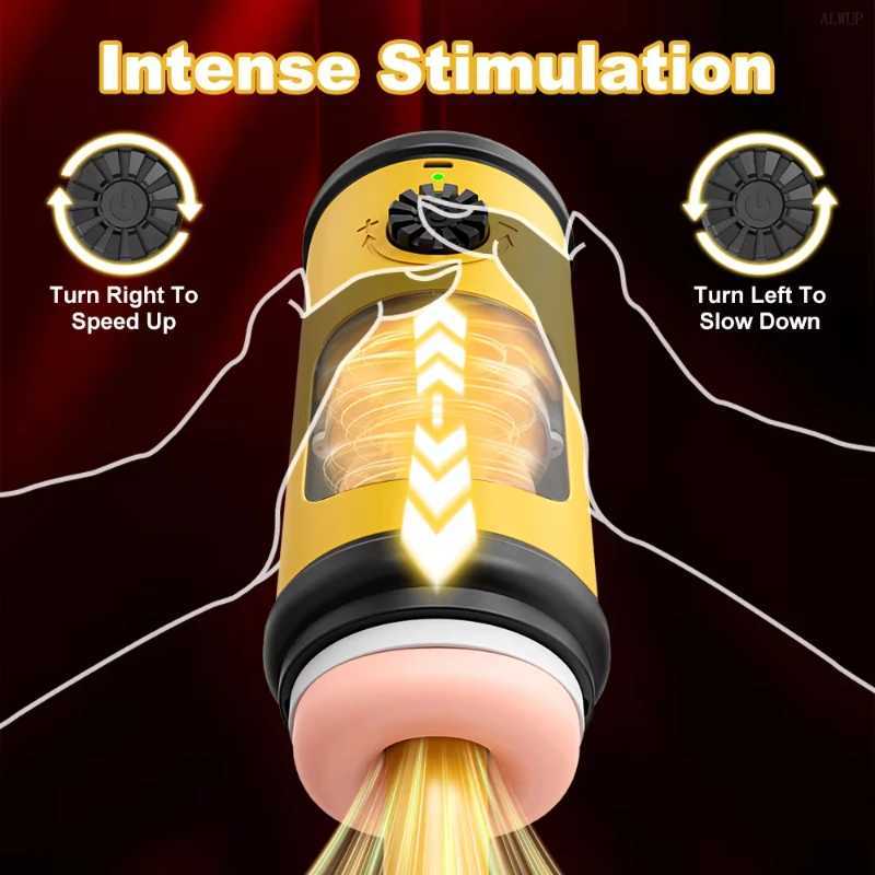 Automatic Telescopic Male Masturbator 3-frequency Vibration Removable Washable Heated Adjustable Speed Aircraft Cup Adult Products W250621
