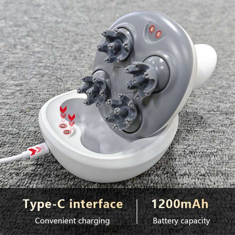 Electric Cordless Scalp Head Scratcher Massager Handheld Portable 360 Hair Growth Deep Clean And Stress Relax
