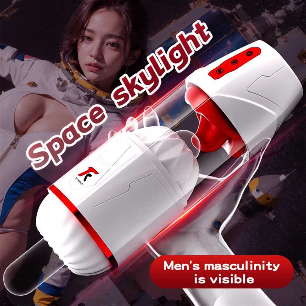 Magic Tongue Male Masturbators-with 0 Sucking Tongue Licking Vibrating Modes Blowjob Male Masturbation Cup Sex Toys for Men W250621