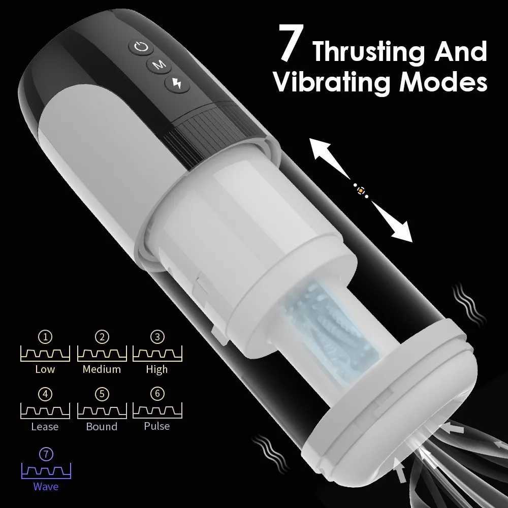 Male Masturbator Oral Sex Shop Telescopic Heating Suction Cup Vibrator Equipment Adult Supplies Masturbation Artificial Vagina W250621