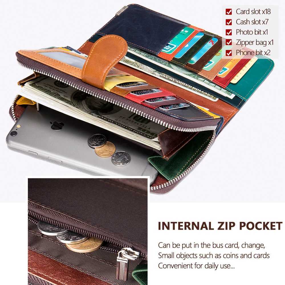 WESTAL Colorful Wallet for Phone Womens Wallet with Coin Pockets Leather Purse Female Ladies Wallets Long Money Bags 3017 Z250621