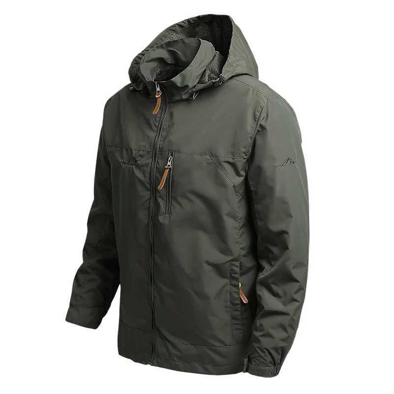 Windbreaker Men Tactical Jacket Waterproof Outdoor Hooded Coat Sports Military European Size S-5XL Field Climbing Thin Outerwear XJ250621