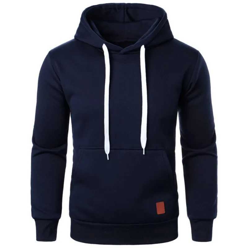 Mens Casual Hooded Collar Drawstring Hoodies Sweatshirts Long Sleeve Shirts Outdoor Streetwear Solid Color Lightweight Pullover XJ250621