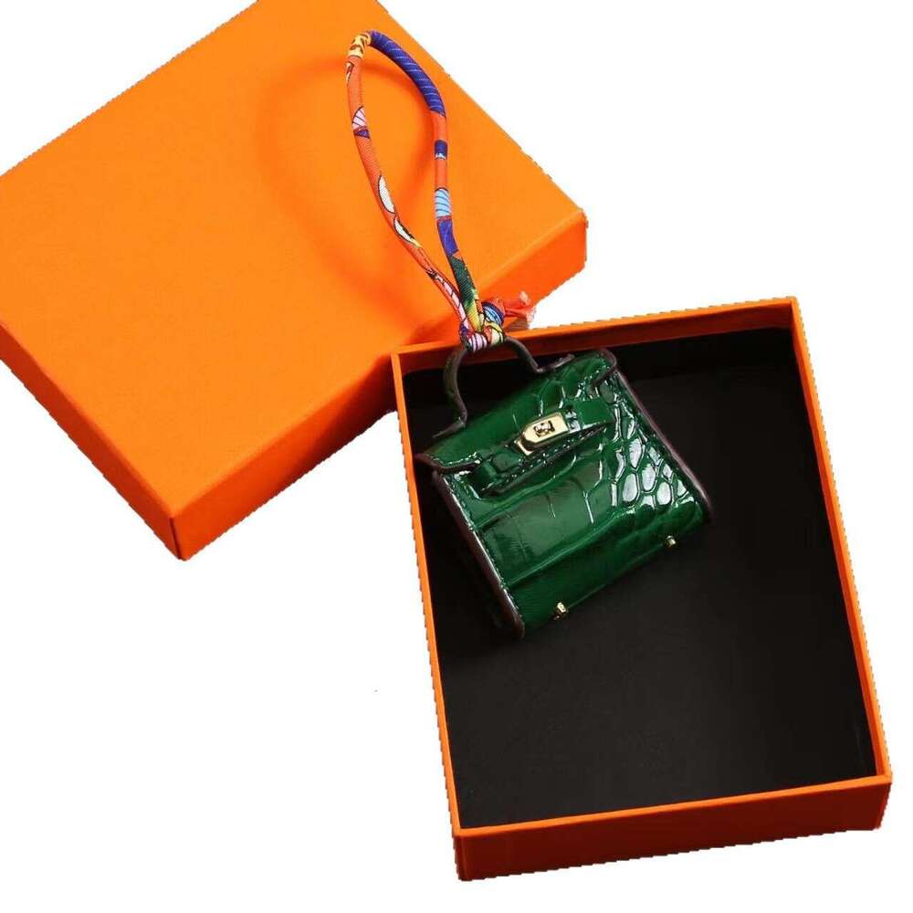 Mini Kelly Pendant Crocodile Pattern Exquisite Coin Purse Bag Charm High-end Keychain Car Interior