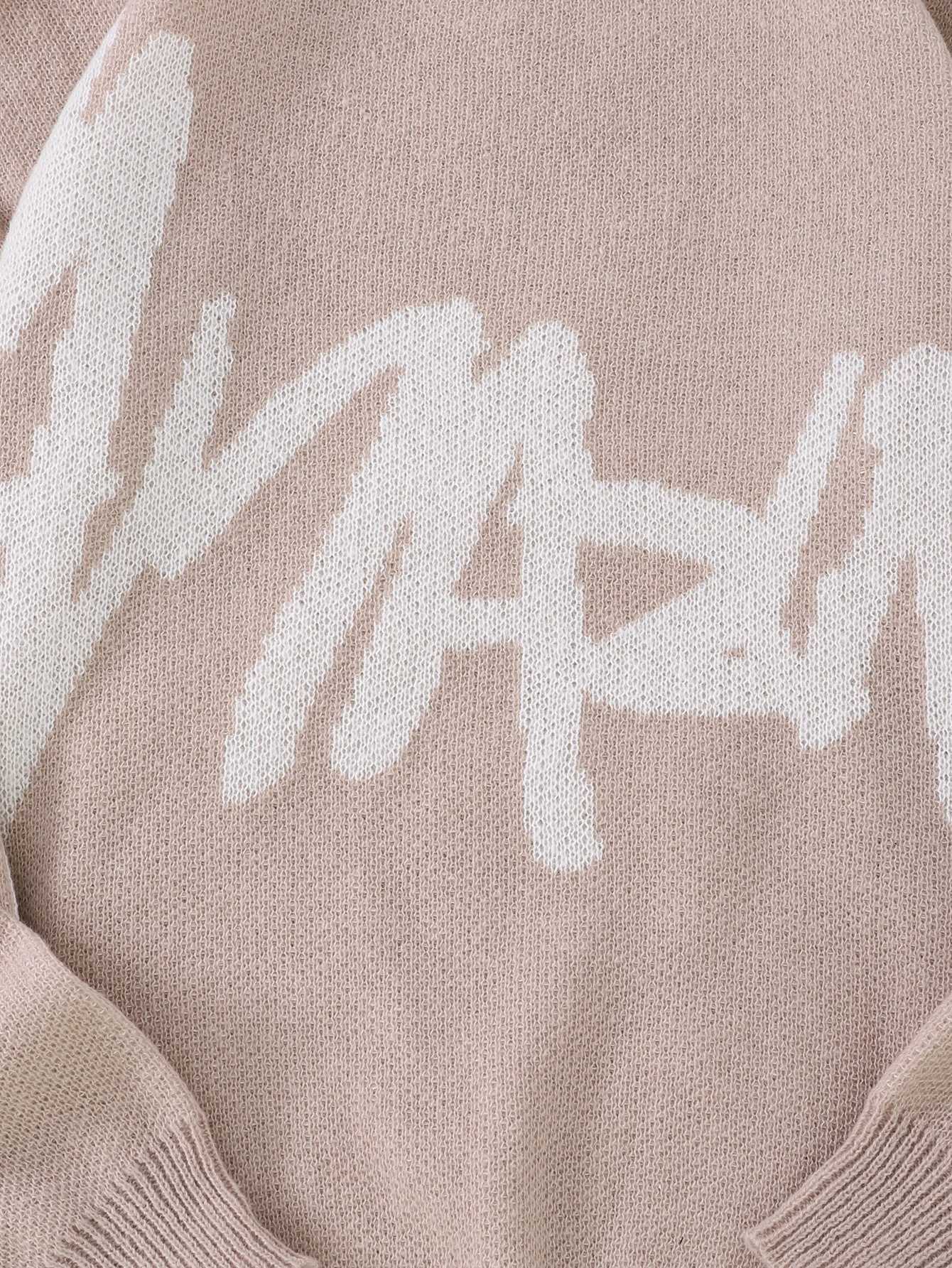 New Popular Spring Autumn Graffiti Jacquard Pattern Pullover Sweater Casual Round Neck Contrast Color Knitted Mens Pullover Z250621