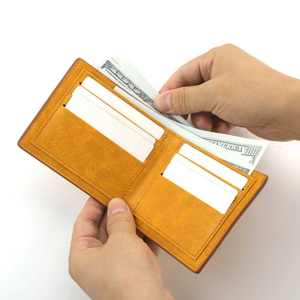 Mens FAshion Business Short Wallet Multi Card Slot Horizontal Soft PU Leather Mens Wallet Z250621
