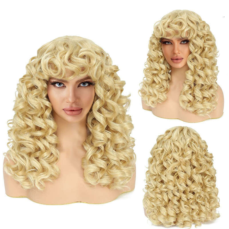 New Women's Wig Synthetic Fiber High Temperature Silk Rose Net Small Curly Hair Cap