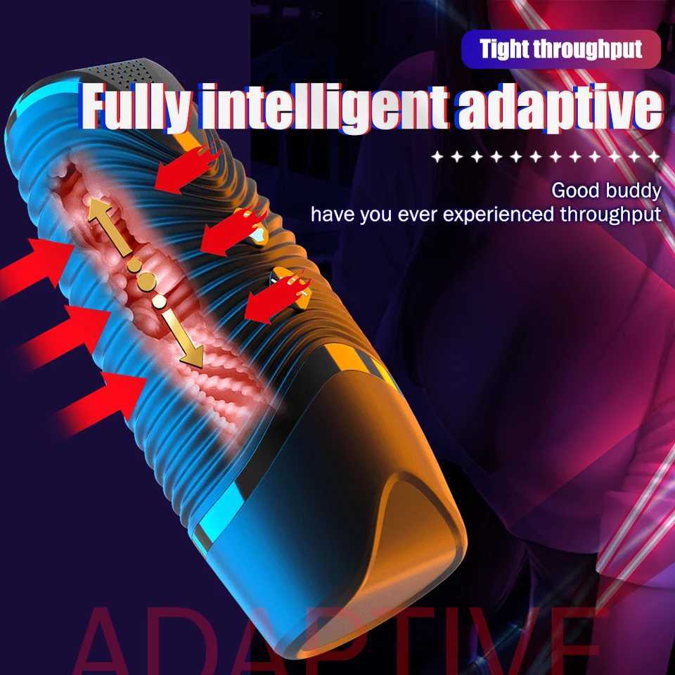 Automatic Pocket Pussy Male Masturbator Simulated Labia Vagina Intelligent Voice Penis Trainer Bracket Adult Sex Toy For Men W250621