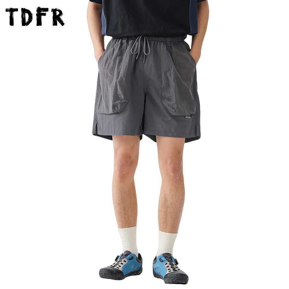 Patchwork Pocket Cargo Shorts Mens Summer Safari Style Elastic Waist Loose Wide Leg Quick Dry Shorts Men W250621