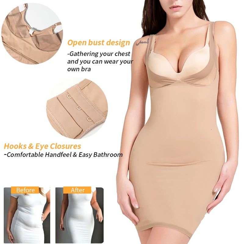 Women Slim Butt lifter Waist Trainer Under Dress Body Shaper Control Slips Underwear Corset Dress Sexy Shaperwear Stretch Fabric 250617
