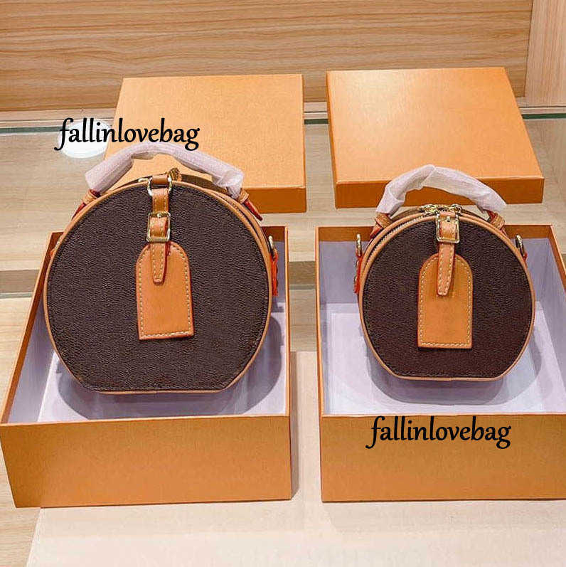 Cosmetic Bags Cases boite chapeau souple round bag luxury designer women handbag mm pm mini shoulder crossbody bags strap canvas messenger clutch pouch classic