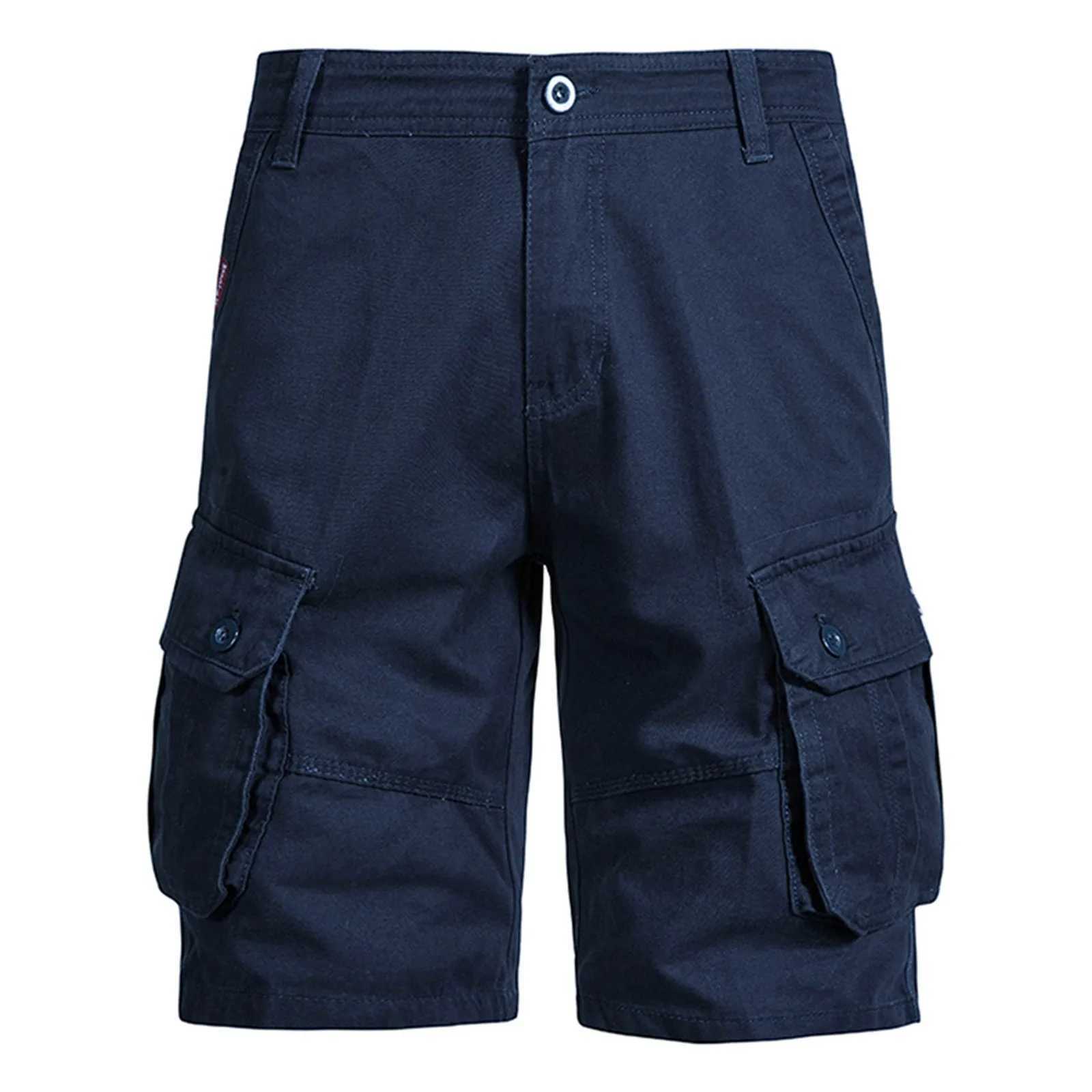 Summer Men Cargo Shorts Man Beach Jogger Outdoor Multi Pocket Short Pants Male Loose Bermuda Solid Vintage Classic Shorts W250621