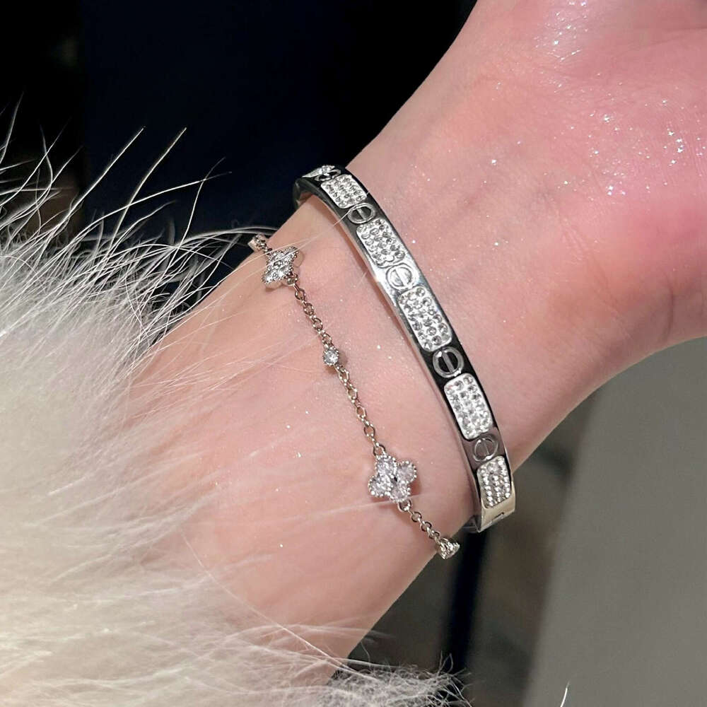 designer Titanium Steel Zircon Geometric Bracelet 2025 New Fashion Light High-end Sense Temperament Jewelry