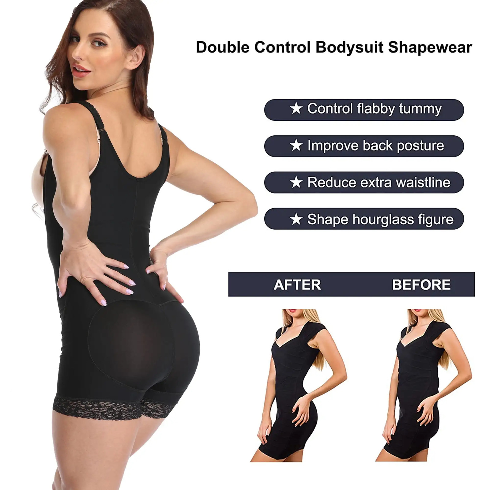 Lilvigor Fajas Colombianas Shapewear for Women Seamless Firm Triple Control Plus Size Thigh Slimmer Tummy Control Body Shaper 250617